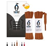 biped LACES 2 paia di lacci piatti in cotone larghi 7 mm - lacci per scarpe di qualità antistrappo per scarpe in pelle, stivali, scarpe da ginnastica - made in EU z2904(cognac,75 cm)