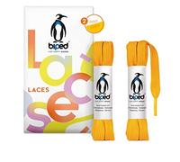 biped LACES 2 paia di lacci piatti in poliestere, larghi 10 mm - lacci per scarpe da ginnastica e sportive - resistenti agli strappi e lavabili z2913(#7 sunny yellow,140 cm)