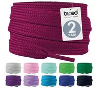 biped LACES 2 paia di lacci piatti in poliestere, larghi 10 mm - lacci per scarpe da ginnastica e sportive - resistenti agli strappi e lavabili z2913(#12 magenta,75 cm)