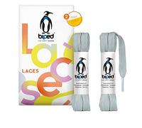 biped LACES 2 paia di lacci piatti in poliestere, larghi 10 mm - lacci per scarpe da ginnastica e sportive - resistenti agli strappi e lavabili z2913(#6 grey,130 cm)