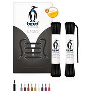 biped LACES 2 paia di lacci tondi cerati - in cotone ø 3 mm - antistrappo - lacci premium per calzature in pelle e da lavoro z2915(#2 black,60 cm)