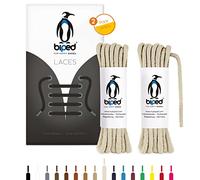 biped LACES 2 paia di lacci tondi in cotone ø 3,5 mm - lacci antistrappo di qualità per scarpe in pelle, stivali, scarpe da ginnastica e scarpe sportive - made in EU z2901(natura,120 cm)