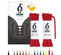 biped LACES 2 paia di lacci tondi in cotone ø 3,5 mm - lacci antistrappo di qualità per scarpe in pelle, stivali, scarpe da ginnastica e scarpe sportive - made in EU z2901(rosso,140 cm)