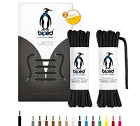 biped LACES 2 paia di lacci tondi in cotone ø 3,5 mm - lacci antistrappo di qualità per scarpe in pelle, stivali, scarpe da ginnastica e scarpe sportive - made in EU z2901(nero,75 cm)
