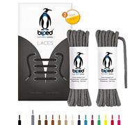 biped LACES 2 paia di lacci tondi in cotone ø 3,5 mm - lacci antistrappo di qualità per scarpe in pelle, stivali, scarpe da ginnastica e scarpe sportive - made in EU z2901(grigio,75 cm)