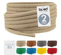 biped LACES 2 paia di lacci tondi in cotone ø 3,5 mm - lacci antistrappo di qualità per scarpe, stivali, sneakers in pelle - per il tempo libero e scarpe sportive - made in EU z2901
