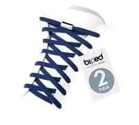 biped LACES 2 paia lacci elastici senza nodo - per scarpe bambini e adulti - chiusura rapida con capsula in metallo - lacci piatti 6 mm z2910(#29 navy blue)