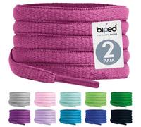 biped LACES 2 paia lacci ovali 6 mm - lacci premium resistenti in poliestere - lacci per scarpe sportive, running, basket, sneaker, boots e stivali z2912(#12 magenta,90 cm)