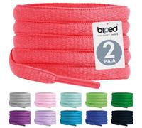 biped LACES 2 paia lacci ovali 6 mm - lacci premium resistenti in poliestere - lacci per scarpe sportive, running, basket, sneaker, boots e stivali z2912(#30 neon candy,140 cm)