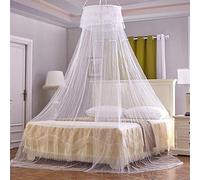 Bipily Zanzariera per Letto,Universale a Griglia Bianca Cupola Zanzariera con Poliestere di Alta qualità,può Lavabile,Morbido e Confortevole, Adatto per Letto Singolo e Doppio (Cupola)-Bianca