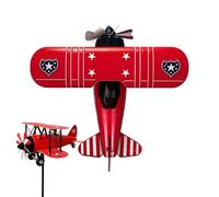 Biplano Wind Spinners Outdoor Garden Airplane Wind Sculpture Decor | Mulino a vento per cortile anteriore, portico, prato, aiuola, vacanze, inaugurazione della casa, pilota aviatore