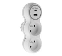 Biplite 16A e due caricabatterie USB A+C (Bianco e Grigio) - ZENITECH