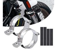 Biqing 1 Paio Staffa per Indicatori di Direzione per Moto,Universale Metallo Staffa di Montaggio del Segnale di Direzione per Moto 32-41mm Staffa di Montaggio per Morsetto Forcella Anteriore(Argento)