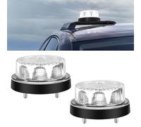 Biqing 2 luci a LED bianche, 12 V, 24 V, giroscopio rotondo, lampeggiante, lampeggiante, 2 modalità, per auto, veicolo, camion, rimorchio, Van