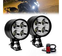 Biqing 2PCS 40W Faretti LED Moto Supplementari ,Luce per Bicicletta 12V 24V Moto Faro Fendinebbia 3 Modalità Luci per Bicicletta Faro Anteriore per Bicycle Motorcycle E-bike Scooter