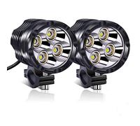 Biqing 2Pcs 40W Fari Anteriori per Moto, LED Faretti Frontali Supplementare del Motociclo del LED Fendinebbia 12V 24V Motos Faro da Lavoro Luce 6000K per Veicolo Moto Motocletta Bici Auto Barca