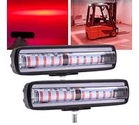 Biqing 2PCS Carrelli Elevatori Luce di Sicurezza Rosso,6 Inch Faro da Faro da Lavoro Faretto Fanale LED 30W Luce di Avvertimento di Sicurezza del Magazzino Della Luce 12V 24V Luci Lineari Diritte