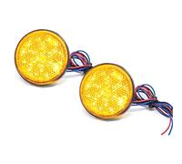 Biqing 2Pcs Fanale Posteriore Moto,24V Blocchi Fari Posteriori LED Faro di Coda Freno Luce Rotondo Indicatore di direzione della moto per Camion Moto RV Bus(Ambra)