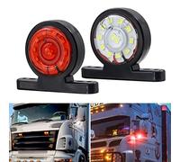 Biqing 2PCS LED Luci di Posizione Laterali 24V, 12 LED Luce Laterale per Rimorchio Spia Bifacciale Indicatore di Luce Rossa Bianca Luce di Parcheggio Luci di Ingombro per Camion Van Caravan Boat