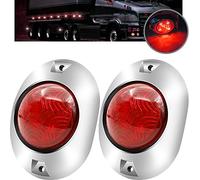 Biqing 2PCS Luce di Ingombro Laterale, 12V/24V Luci Posizione Led Indicatori Laterali Luci di Ingombro Spia con Cornice Cromata per Rimorchio/Camper/Caravan/Furgoncino (Rosso)
