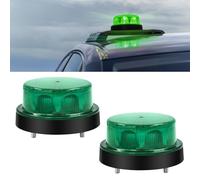 Biqing 2PCS Luce LED Stroboscopica Lampeggiante di Emergenza, Lampeggiante Trattore 12V 24V Stroboscopica Verde Segnalazione Lampeggiante di Emergenza 2 Modes per Camion