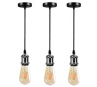 Biqing |3 Pezzi| Lampada a Sospensione Vintage Retro Industriale Hanging Lampada Luce del Pendente con Portalampada e27 Soffitto Luce Pendente per Cucina, Corridoio, Camera da Letto