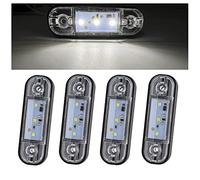 Biqing 4PCS 12V/24V Luci di Posizione Laterali Indicatori,3.4" LED Luci di Posizione per Rimorchio Camion Caravan Camper Barca Trattore Bus(Bianco)