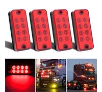 Biqing 4PCS 8-LED Indicatore di Direzione Laterale,3.8 Inch 12V/24V Indicatori Laterali Luci Anteriori Posteriori Indicatori di Posizione Laterali per Trattore Camion SUV Barca (Rosso)