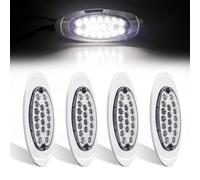 Biqing 4PCS Feux de Gabarit 12V 24V,18LED Feu de Gabarit Remorque Feux Latéraux pour Remorque, Feux de Gabarit Camping Car 2 Modes(Blanc)