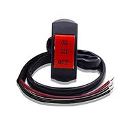 Biqing Interruttore Manubrio Moto,7/8" 22 mm 3 Fili Interruttore di Controllo con Pulsante ON/ON/OFF Adatto per Faretto Motos con Anello Alone