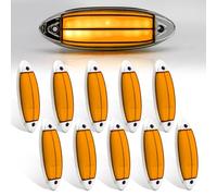 Biqiure 10PCS Luce di Ingombro Laterale Ambra,12V/24V 18 LED Indicatore di Direzione Laterale Posteriori indicatori di Luce luci di Posizione Laterali per Camion Caravan Trattore Bus