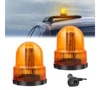 Biqiure 2 IN 1 40 LED Luce Stroboscopica di Emergenza con Base Magnetica,12V 24V Lampeggiante a LED Luce di Emergenza 7 Modalità con accendisigari per Camion Trattore