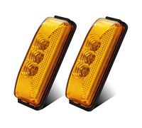 Biqiure 2PCS 12V 24V LED Luci di Posizione Laterali Giallo,3-LED Indicatori Laterali luci Anteriori Posteriori indicatori di Luce luci di Posizione Laterali per Rimorchio Camion RV