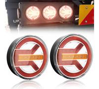 Biqiure 2PCS Rotonda Luci Posteriori per Rimorchio a LED 24V,29LED Luci Posteriori per Camion Hamburge Luce Stop dei Freni,Fanali Posteriori Dinamici per Camion Caravan Trattore
