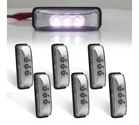 Biqiure 6PCS 12V 24V LED Luci di Posizione Laterali Bianco,3-LED Indicatori Laterali luci Anteriori Posteriori indicatori di Luce luci di Posizione Laterali per Rimorchio Camion RV