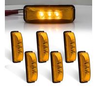 Biqiure 6PCS 12V 24V LED Luci di Posizione Laterali Giallo,3-LED Indicatori Laterali luci Anteriori Posteriori indicatori di Luce luci di Posizione Laterali per Rimorchio Camion RV