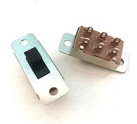 BIQSYVTM Microinterruttore 10pz x 6P DPDT Pin a saldare Interruttore a Scorrimento a 2 Posizioni (Color : B Flat Hole)