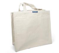 Birambeau Borsa per la spesa in iuta naturale, multitasche interne, 100% cotone, colore ecru