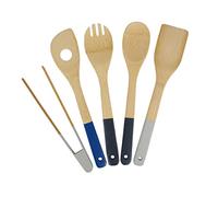 BIRAMBEAU Utensili da cucina in bambù, 4 accessori da cucina in bambù, pinza in bambù, certificato FSC