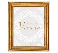 BIRAPA Cornice portafoto oro Vienna 20 x 30 cm - Cornice portafoto vintage in oro anticato, cornice in legno con modanature interne ed esterne, cornice in legno