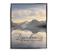 BIRAPA Lisbona Cornice portafoto 100 x 140 cm in nero argento da riempire, cornice 3D, cornice per tele, cornici in legno, giunzioni ombreggiate per telaio