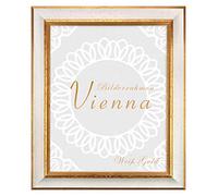 BIRAPA Vienna - Cornice portafoto in legno massiccio, 35 x 50 cm, colore: Bianco/Oro