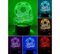 BIRBANN Lampada da calcio 3D, luce notturna a LED per ragazzi, 7 colori, interruttore touch, regalo per calcio ragazzi bambini, lampada per cameretta dei bambini