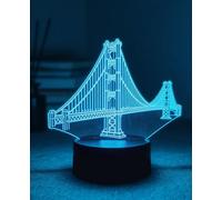 BIRBANN Lampada LED Notte Ponte Golden Gate - Controllo Tattile a 7 Colori, Decorazione e Lampada Notte per Cameretta, Idea Regalo per Bambini