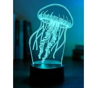 BIRBANN Lampada Medusa 3D Illusione Ottica, Luce Notturna 7 Colori Touch, Lampada da Comodino per Cameretta, Crea Ambiente Rilassante per il Sonno, Decorazione per Bambini, Regalo di Compleanno