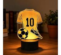 BIRBANN Luce Notte Calcio per Bambini - Lampada Comodino LED 3D 7 Colori Tattile, Regalo Calcio per Ragazzi 7~10 Anni, Decorazione Camera Camera da letto