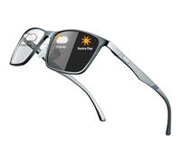 BIRCEN Occhiali da sole da uomo polarizzati con protezione UV: tonalità classiche per gli uomini che guidano la pesca con montatura in metallo Al-Mg, Montatura C1 canna di fucile/lente fotocromatica