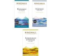 Birchall Tea Variety Pack (3 aromi - menta piperita, camomilla, citronella e zenzero) totale di 45 bustine di tè prisma senza plastica