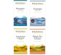 Birchall Tea Variety Pack (4 aromi - menta piperita, camomilla, citronella e zenzero, tè verde e tè alla pesca) totale di 60 bustine di tè prisma senza plastica