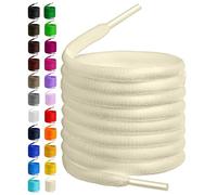 BIRCH's Oval Shoelaces 27 colori Half Round 1/4" Shoe Laces 4 Different Lengths, avorio, 45.5"(115cm) L